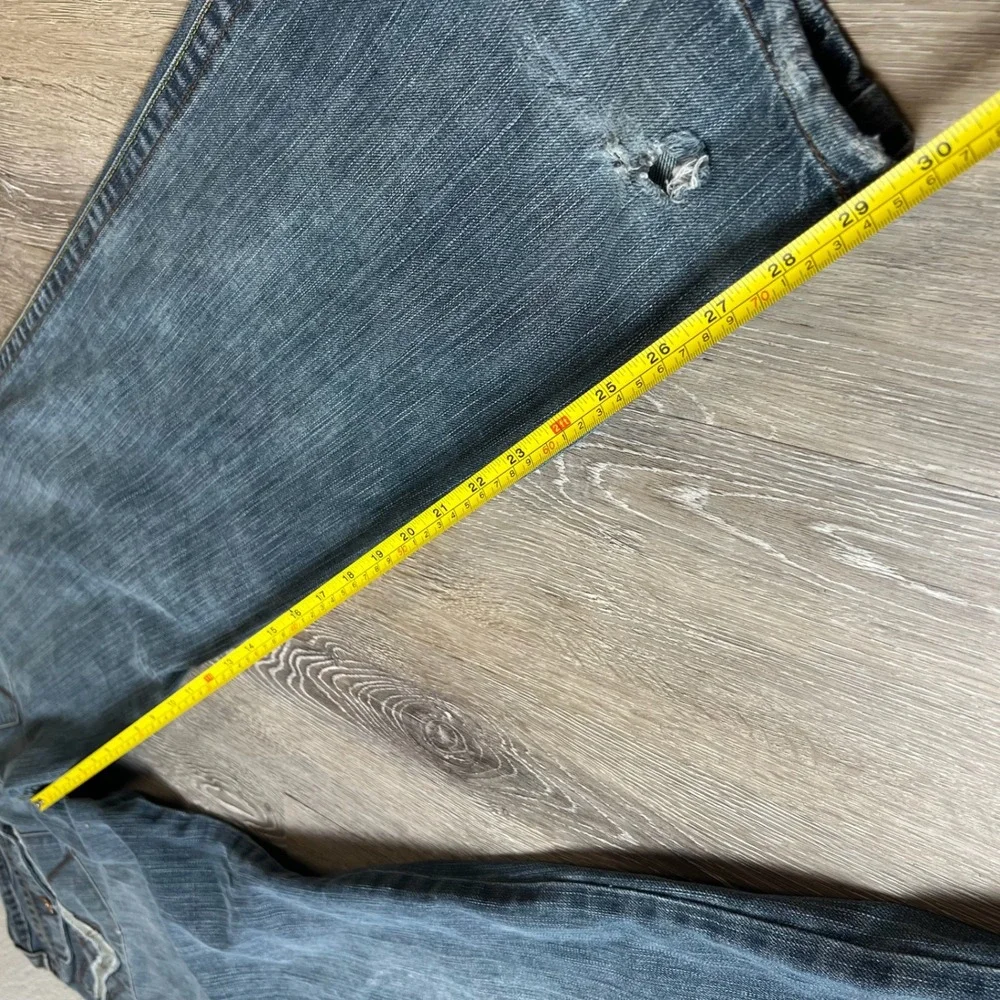 Buffalo David Bitton Jeans Mens 34 Blue Relaxed Fit Distressed Y2K Denim Pants